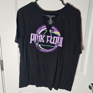 Pink Floyd Black Tee with Purple and Rainbow Graphic Xl